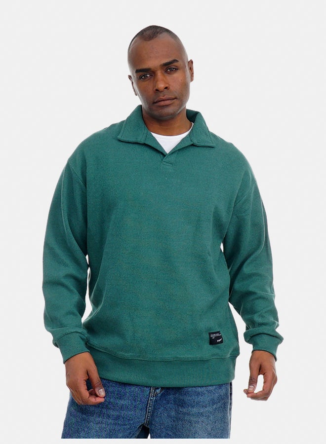FIRE WOOD FireWood Cashmere Knit Pullover Sweater long sleeve For Men- Dark Green - Image 4